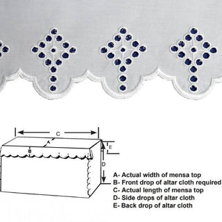 WHITE EMBROIDERED ALTAR CLOTH - 1508-AC