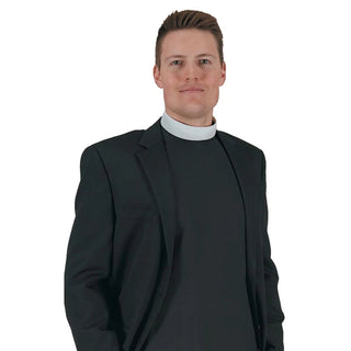 Plain Front Neckband Shirtfront - Black - 160-MR