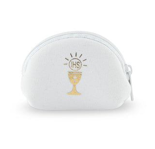 White Communion Neoprene Rosary Case - 2 x 3" - 1686-02C