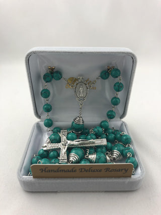 Imperial Jasper with capped Our Father Bead Rosary - 1734