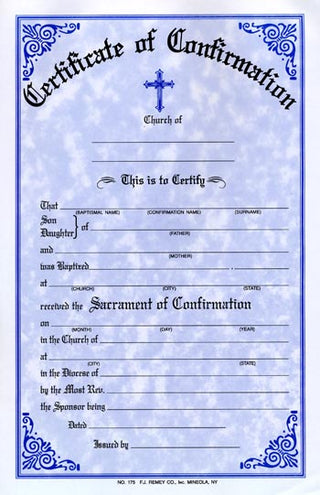 175 Confirmation Certificate