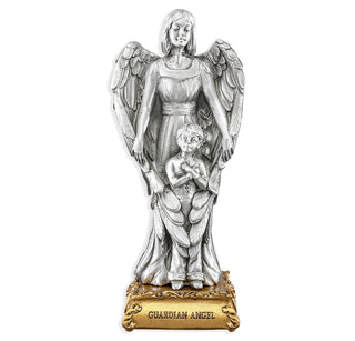 Guardian Angel with Boy - 4.5" Pewter Statue - 1799-356