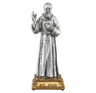 Saint Padre Pio - 4.5" Pewter Statue - 1799-522