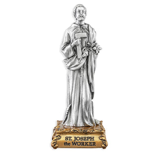 Saint Joseph the Worker - 4.5" Pewter Statue - 1799-628