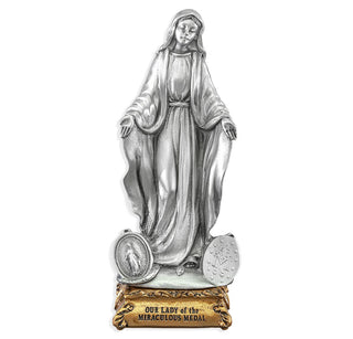 Our Lady of Miraculous Medal - 4.5" Pewter Statue - 1799-830