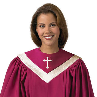 Reversible Choir Stole with Embroidered Cross - 181-MR