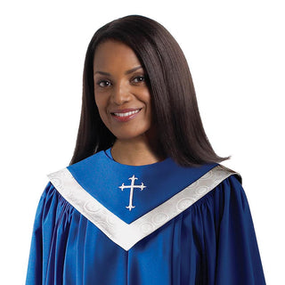 Reversible Choir Stole with Embroidered Cross - 181-MR