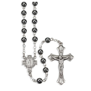 Hematite Stone Rosary - 6mm Beads - 185HM