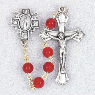 185RAG Red Agate Rosary