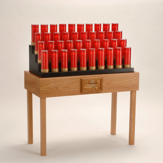 Oak Table Candle Votive Light Stand - 40 Lights - 19X740TB