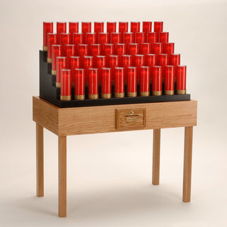 Oak Table Candle Votive Light Stand - 50 Lights - 19X750TB