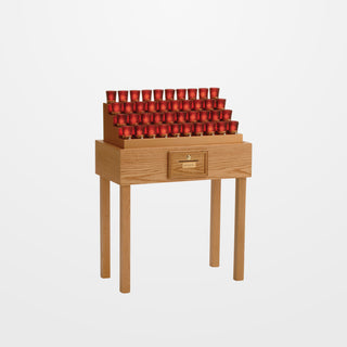 Oak Table Electric/Electronic Votive Light Stand - 40 Lights - 19XE40TB-19XEL40TB