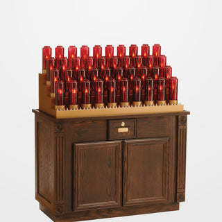 Oak Cabinet Electric/Electronic Votive Light Stand - 40 Lights - 19XE740CAB-19XEL740CAB