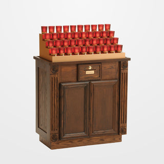 Oak Cabinet Electric/Electronic Votive Light Stand - 40 Lights - 19XE40CAB-19XEL40CAB