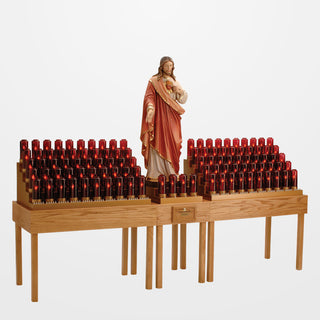 Oak Table Electronic Votive Light Stand - 104 Lights - 19XEL7104TB