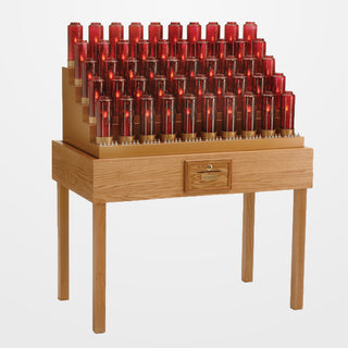Oak Table Electronic Votive Light Stand - 50 Lights - 19XEL750TB