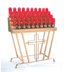 Electric Votive Light Stand - Tubular base with Cross insert - 19XE540T