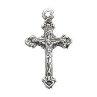 1" Antiqued Silver Oxidized Flared Tip Crucifix - 22177