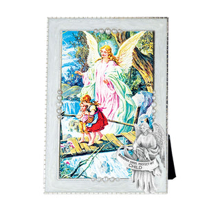 Guardian Angel Picture Frame - 5.5 x 7" White Pearlized - 2237-350