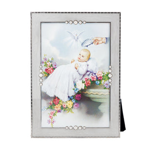 Baptism Picture Frame  - 5.5 x 7" White Pearlized - 2237-397