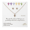 November Kids Cross Necklace and Earring Set - 224068