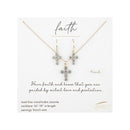 March Cross Necklace and Earring Set - 224082