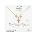April Cross Necklace and Earring Set - 224083