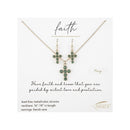 May Cross Necklace and Earring Set - 224084