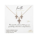 June Cross Necklace and Earring Set - 224085