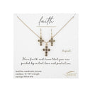 August Cross Necklace and Earring Set - 224087