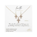 October Cross Necklace and Earring Set - 224089