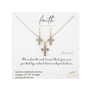 December Cross Necklace and Earring Set - 224091