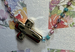 Side Cross Necklace 16" - 224121