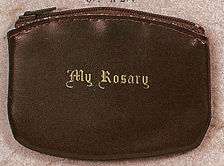 Brown Vinyl Rosary Pouch - 25-100-05