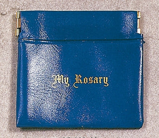 Blue Vinyl Leatherette Rosary Pouch - 25-102-03