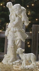 Shepherd with Sheep (White) - 25045