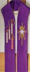 2513 Star, Advent Candles, - Stole