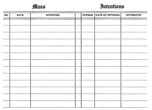 252 Mass Intentions Record Book – Church Supply Warehouse
