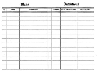 252 Mass Intentions Record Book