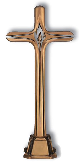2626 Cross with Engraved Flame