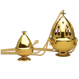 Censer-Brass All Gold Plate 9" - ZZ2680