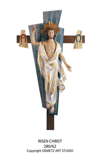 WOOD CARVED RISEN CHRIST