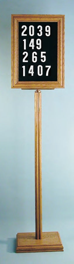 Floor Hymn Board - Medium Oak - 28HY28F-MEDIUM