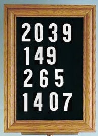 Wall Mounted Floor Hymn Board - Medium Oak - 28HY28W-MEDIUM