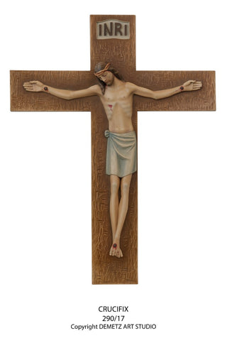 WOOD CARVED GYMNASIUM CRUCIFIX