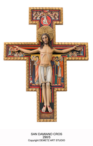 WOOD CARVED SAN DAMIANO CRUX