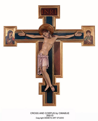 WOOD CARVED CORPUS & CROSS BY