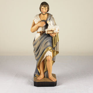 ST. JOHN THE BAPTIST - 12 INCH COLORED STATUE - HAND CARVED