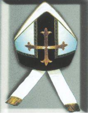 VELVETEEN MITRE W/GOLD BROCADE - 306-308-309-MITRE