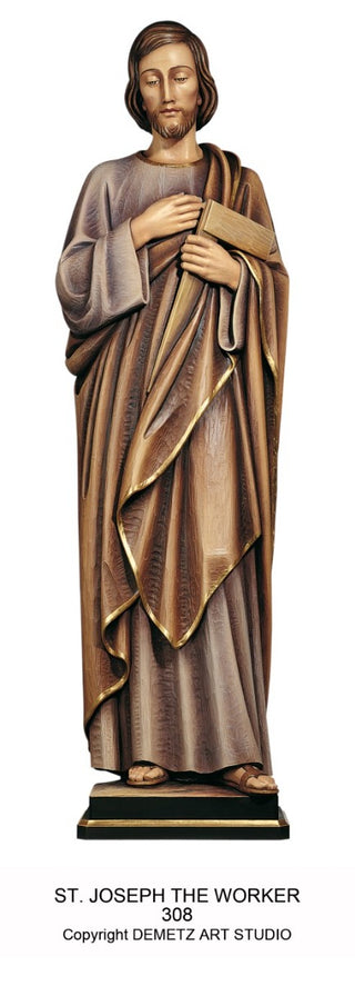 WOOD CARVED ST. JOSEPH STATUE - 308